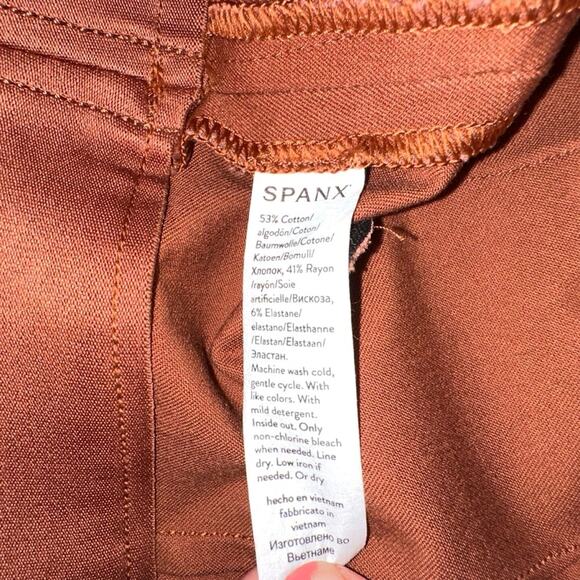 NWT SPANX On The Go Ankle Slim Straight Leg Pant in  Bronze Glow SMALL - Picture 6 of 9